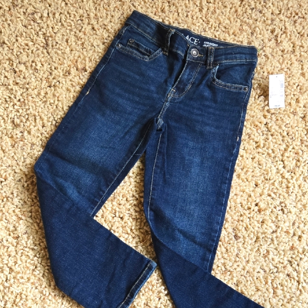 NEW The Childrens Place Stretch Straight Leg Jeans Size 6